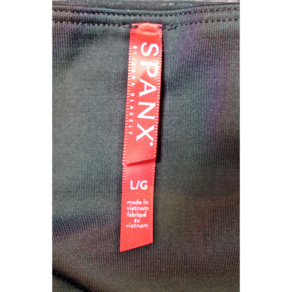 Spanx Faux Leather Leggings Black High Waist Shiny Sz L EUC - Picture 8 of 13